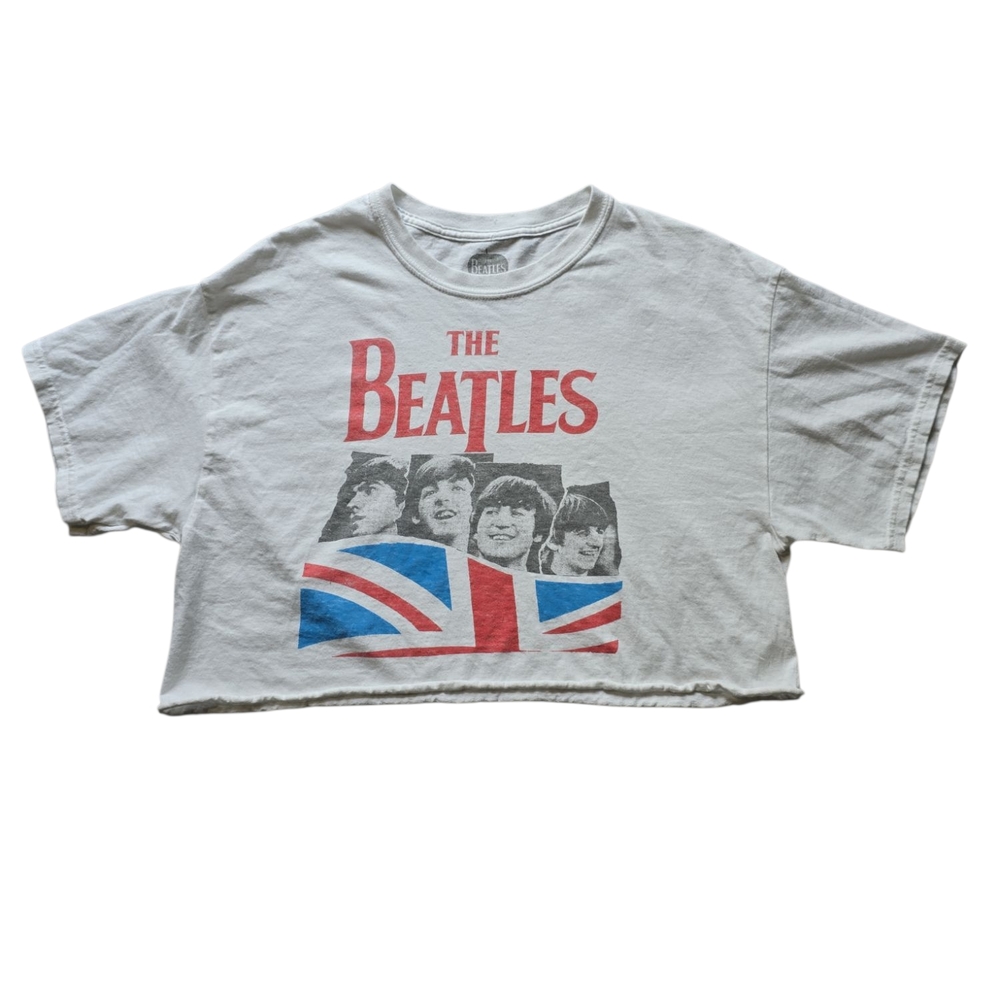 The Beatles Womens White Cropped T-Shirt